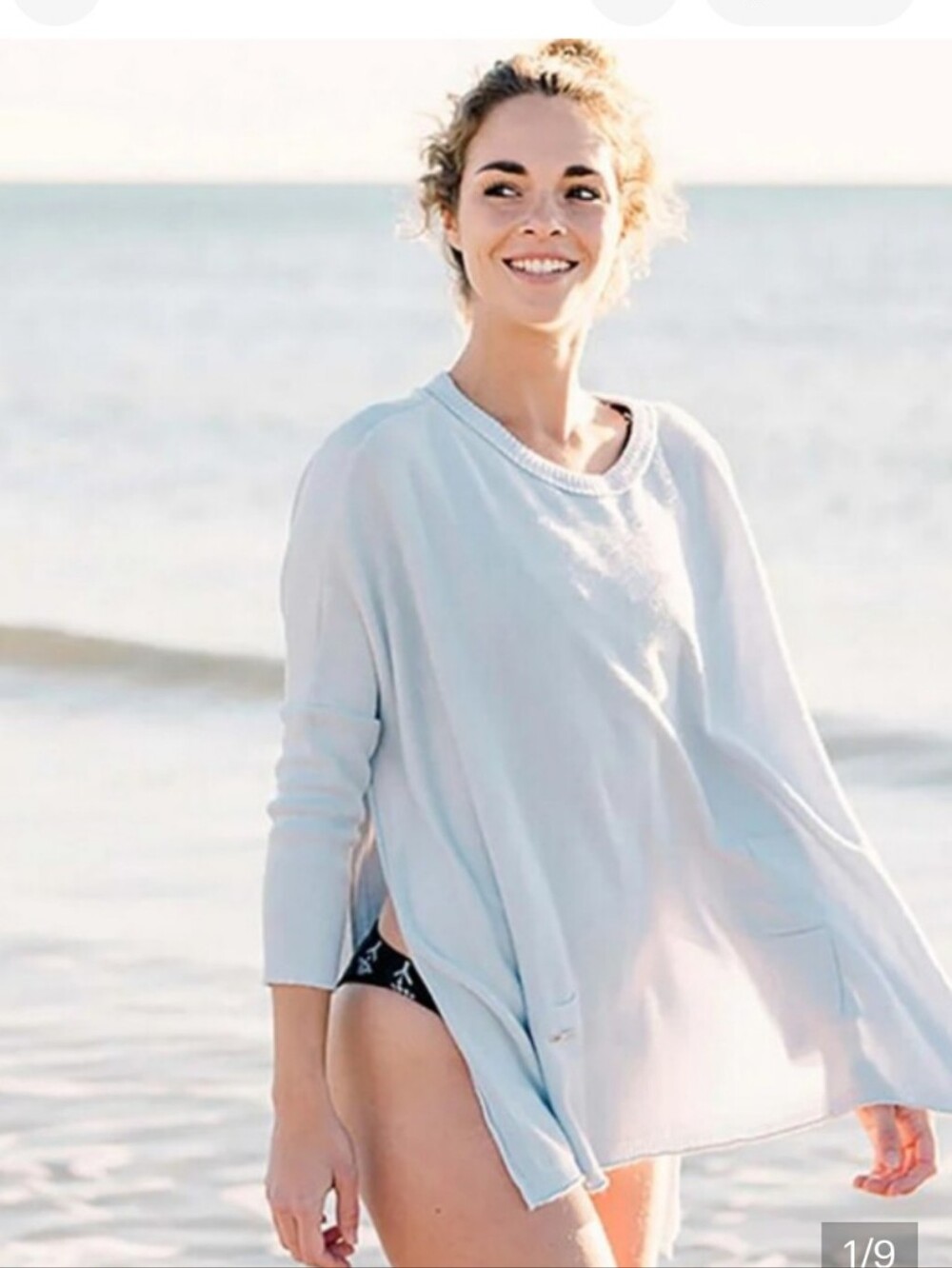 MERSEA Catalina Sweater Baby Blue Coastal Oversized One Size